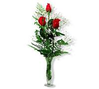 Florero de 3 rosas decoradas