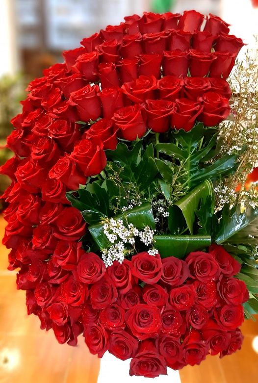 Foto de Medialuna de 100 rosas importadas 