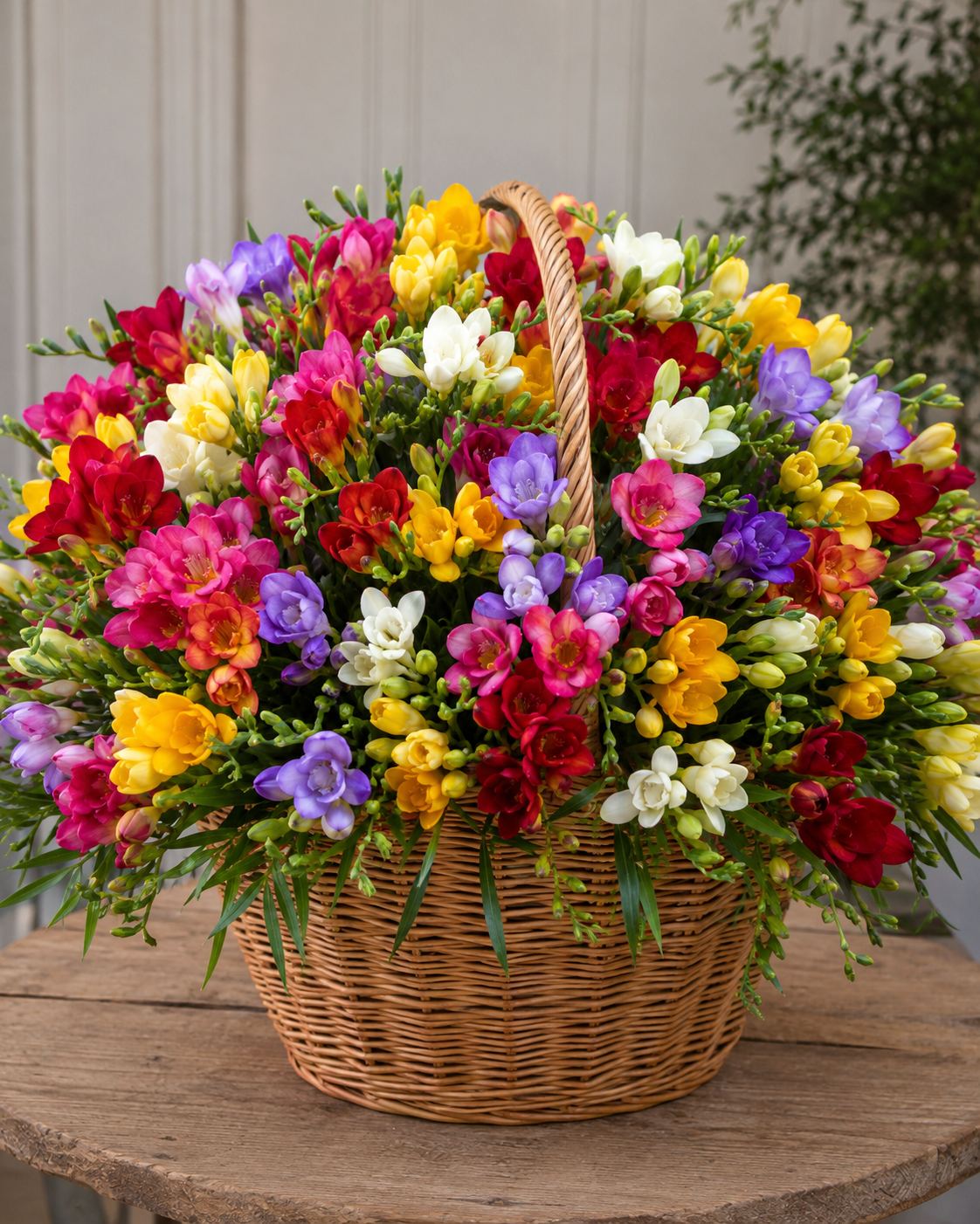 Foto de Canasta de Fresias Premium