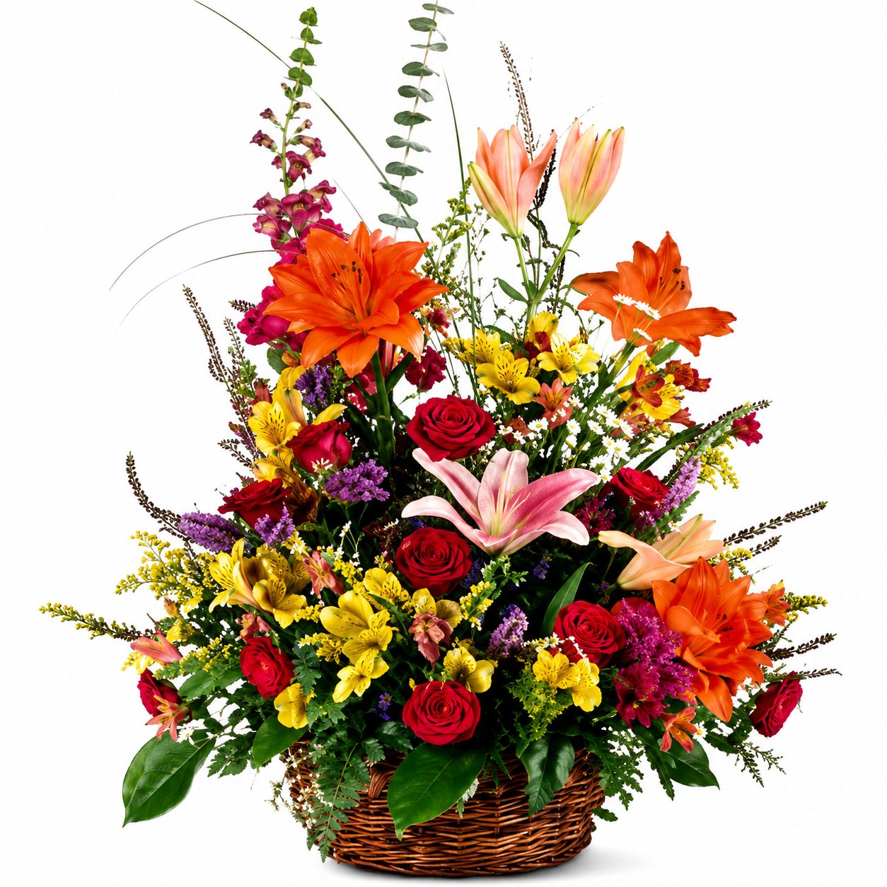 Foto de Arreglo floral con gerberas, lilium y claveles