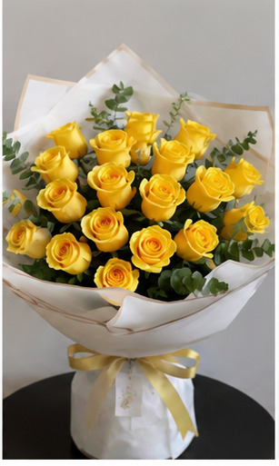 Foto de Ramo Oriental  de 18 Rosas Amarillas