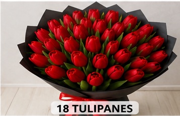 Foto de Ramo de 18 tulipanes