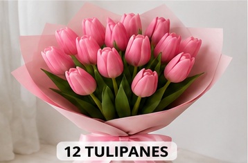 Foto de Ramo de 12 tulipanes 